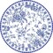 50 Pcs 14 Inch Blue Floral Paper Place Mats Chinoiserie Round Placemats Flower Disposable Decorative Table Mats for Dinner Table Setting Banquet Party Supplies